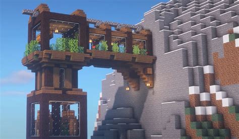 house in a mountain minecraft|minecraft mountain house ideas easy.